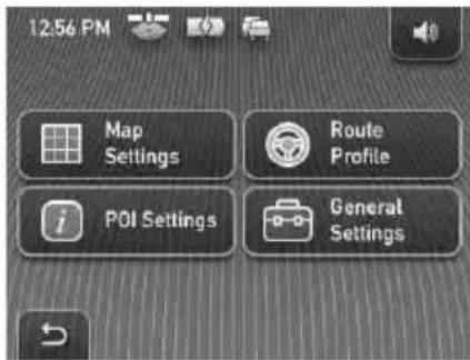 12:56 PM Map Settings Route Profile i POI Settings General Settings