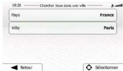 18:26 —— Chercher lieux dans une ville —— N° until Pays —— France Ville —— Paris Retour Sélectionner