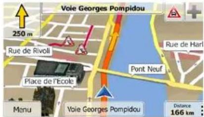 Voie Georges Pompidou 250 m Rue de Rivoli Place de l'Ecole Manu Voie Georges Pompidou Pont Neuf Rue de Harl Distance 166 km