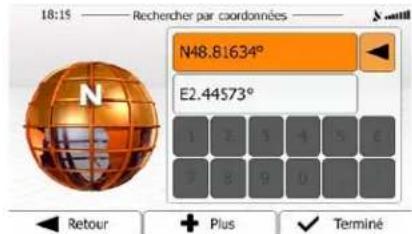18:15 — Rechercher par coordonnées N48.81634° E2.44573° 1 2 3 -4 5 6 7 8 9 0 Retour + Plus ✓ Terminé