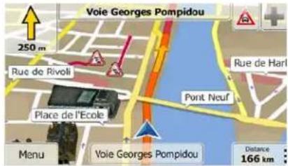 Voie Georges Pompidou 250 m Rue de Rivoli Place de l'Ecole Menu Voie Georges Pompidou Rue de Harl Pont Neuf Distance 166 km