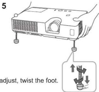 5 adjust, twist the foot.