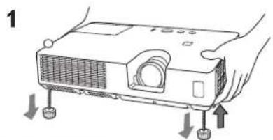 3M X21 - Adjusting the projector's elevator - 2