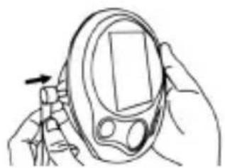 Line drawing of hands holding a magnifying glass over a screen (no text or symbols)