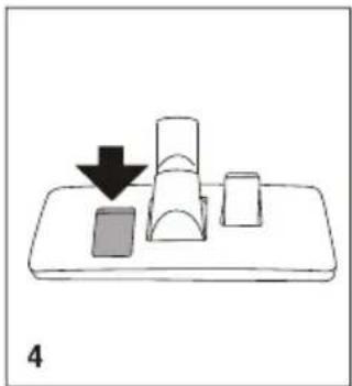 Simple diagram showing a downward arrow pointing to three rectangular blocks on a base plate (no text or symbols)