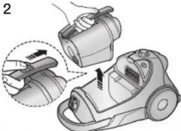 SAMSUNG SC88L0 - DE STOFOPVANGBAK LEGEN - 2