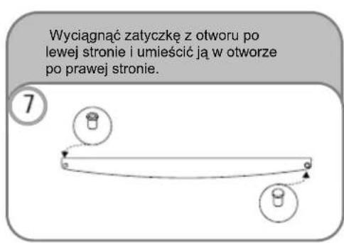 Wyciągnąć zatyczkę z otworu po lewej stronie i umieścić ją w otworze po prawej stronie.