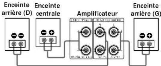 Enceinte arrière (D) Enceinte centrale Amplificateur Enceinte arrière (G)