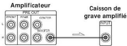 Amplificateur PRE OUT FRONT REAR CENTER WOOFER Caisson de grave amplifié INPUT
