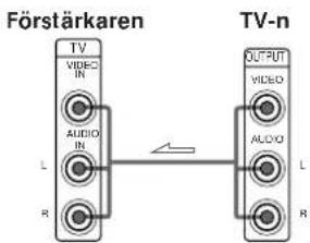Förstärkaren TV VIDEO IN AUDIO IN L R TV-n OUTPUT VIDEO ALOXO L R