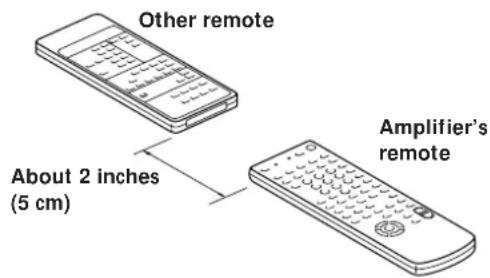 Other remote About 2 inches (5 cm) Amplifier's remote