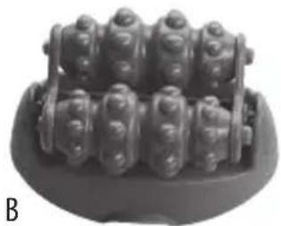 Close-up of a textured, cylindrical object with evenly spaced protrusions, possibly a mechanical or decorative component (no visible text or symbols)