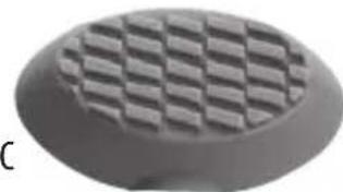 Close-up of a gray, oval-shaped object with a grid-patterned surface (no text or symbols visible)