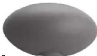 Smooth, gray oval-shaped object with a small protrusion at the bottom (no text or symbols visible)