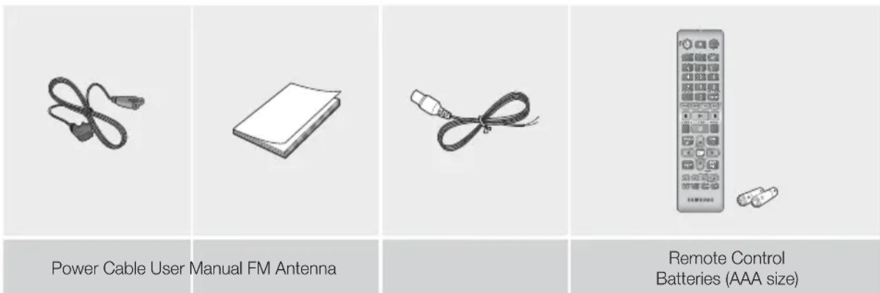 Power Cable User Manual FM Antenna Remote Control Batteries (AAA size)
