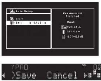 YAMAHA HTR-4065 - Utilisez les touches du curseur (◀/▶) pour sélectionner « SAVE » (Save) et appuyez sur ENTER. - 1