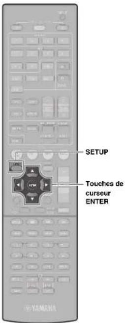 SETUP Touches de curseur ENTER