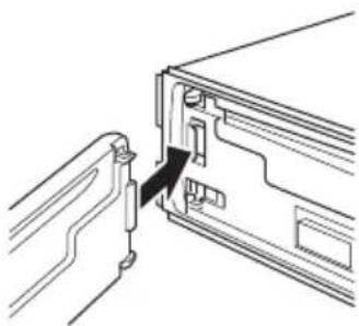 Line drawing of a device's internal structure showing a connector inserted into a housing (no text or symbols)