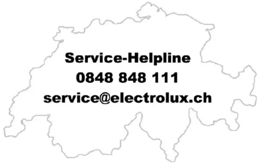 Service-Helpline 0848 848 111 service@electrolux.ch