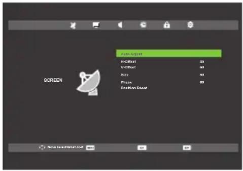 Auto Adjust H-Off/Off V-Off/Off Size Press Position on Event SCREEN