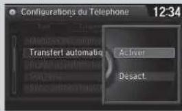 Configurations du Telephone 12:34 Transfer automatic Active Desert