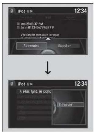 iPod 12:34 mai2803.47 PM E1 John 0123456789### Verifie le message lorsque Repondre Appeler iPod 12:34 A plus tard, je cond Envoyer