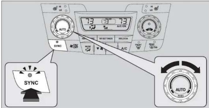 HE LD 73 73 A/C ON AIR ON RESETS RELDCR SYNC CAU OFF MODE A/C FRONT WHIP REACH AUTO PUBS SYNC