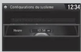 Configurations du système 12:34 Heure 12:34 pm
