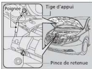 Poignée Tige d'appui Pince de retenue