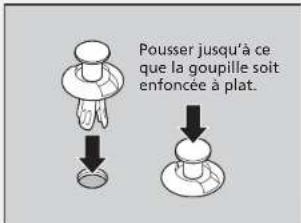 Pousser jusqu'à ce que la goupille soit enfoncée à plat.