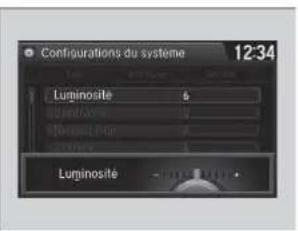 Configurations du système 12-34 Luminosité 6 Luminosité 2 Densité 7 Luminosité 1 Luminosité