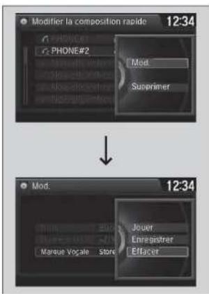 Modifier la composition rapide 12:34 PHONE# PHONE#2 Mod Supprimer ↓ Mod. 12:34 Jouer Enregistrer Effacer Marque Vocale Store