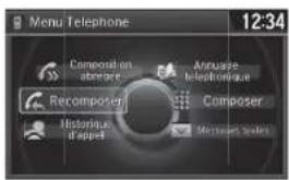 Menu Telephone 12:34 Compost on abreage Annusée Telephone Recomposer Composer Historique d'appet Montrer Scales