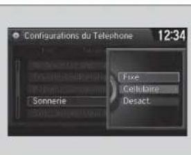 Configurations du Téléphone 12:34 Sonnerie Fixe Cellulaire Desact