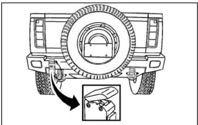 Hummer H2 (2003) - Opening the Spare Tire Carrier - 2