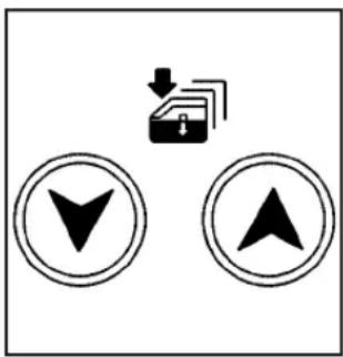 Diagram showing two circular arrows with a downward arrow and a warning symbol with an arrow, likely indicating navigation or directional change.
