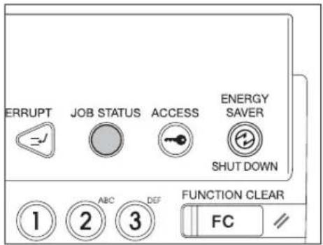 ERRUPT JOB STATUS ACCESS ENERGY SAVER SHUT DOWN 1 ABC DEF FUNCTION CLEAR FC