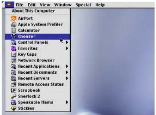 File Edit View Window Special Help About This Computer AirPort Apple System Profiler Calculator Chooser Control Panels Favorites Key Caps Network Browser Recent Applications Recent Documents Recent Servers Remote Access Status Scrapbook Sherlock 2 Speakable Items Stickies