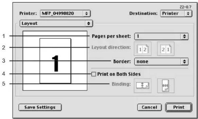 Printer: MFP_04998820 Destination: Printer Layout Pages per sheet: 1 Layout direction: 1 2 2 1 Border: none 1 Print on Both Sides Binding: Save Settings Cancel Print
