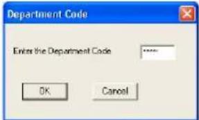 Department Code Enter the Department Code ***** OK Cancel