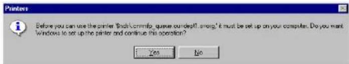 Printers Before you can use the printer 'finds/comminfo, queue our depth! among,' it must be set up on your computer. Do you want Windows to set up the printer and continue this operation? Yes No