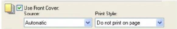 Use Front Cover: Source: Automatic Print Style: Do not print on page