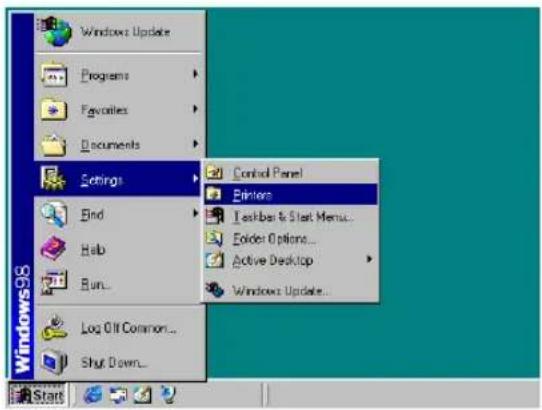 Windows 96 Settings Control Panel Printers Desktop & Start Menu... Folder Options... Active Desktop Windows Update...
