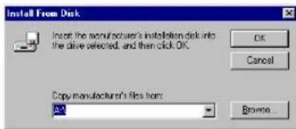 Install From Disk Insert the manufacturer's installation disk into the drive selected, and then click OK. OK Cancel Copy manufacturer's files from: 3.1 Browse