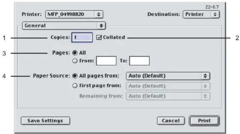 Printer: MFP_04998820 Destination: Printer General Copies: 1 Collated Pages: All From: To: Paper Source: All pages from: Auto (Default) first page from: Auto (Default) Remaining from: Auto (Default) Save Settings Cancel Print