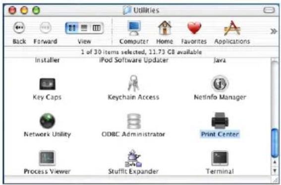 Utilities Back Forward View Computer Home Favorites Applications 1 of 30 items selected, 11.73 GB available Installer Ipod Software Updater Java Key Caps-Maychain Access NetInfo Manager Network Utility ODBC Administrator Print Center Process Viewer Stuffit Expander Terminal