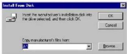 Install From Disk Insert the manufacturer's installation disk into the drive selected, and then click OK. OK Cancel Copy manufacturer's files from: a.d. Browse...