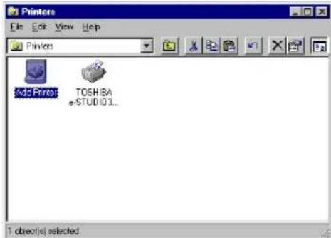 Printers Add Printer TOSHIBA e-STUD103... 1 obrc(s) selected