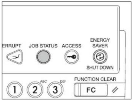 ERRUPT JOB STATUS ACCESS ENERGY SAVER SHUT DOWN 1 ABC DEF FUNCTION CLEAR FC