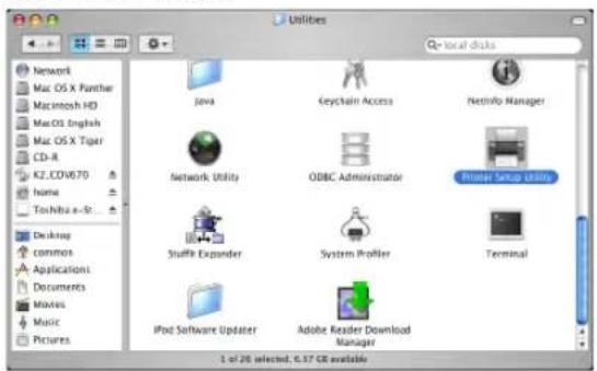 Utilities Network Mac OS X Panther Macintosh HD Mac OS X English Mac OS X Tiger CD-R K2.COV670 home Toshiba e-5... Desktop commons Applications Documents Movies Music Pictures java Keychain Access Netinfo Manager Network Utility ODBC Administrator Printer Setup Options Stuff Expander System Profiler Terminal iPod Software Updater Adobe Reader Download Manager 1 of 26 selected, i.37 GB available